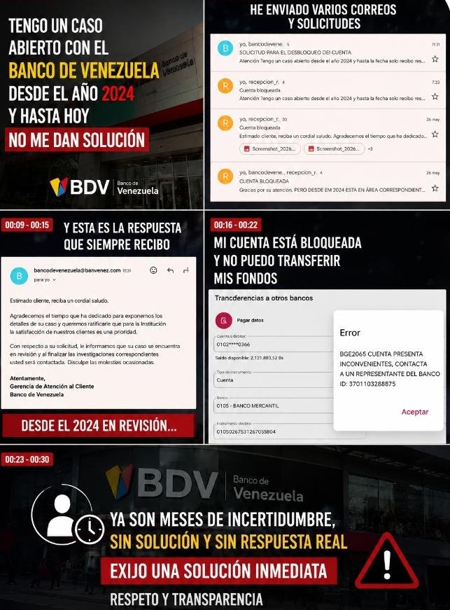 Ervotrading's tweet photo. @SudebanInforma 

EL BANCO ME TIENE RETENIDO MAS DE 2.000.000,00MILLONES DE BS  Y no meda respuesta https://t.co/wU0YcnR9EN