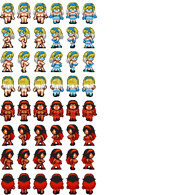 ChillyScholar's tweet photo. Some sprites of @AtomicKingBoo 's new OCs, Snow Queen and Heat Mistress!

They look like superheroes, so I couldn't help myself https://t.co/F6aln1aHP2