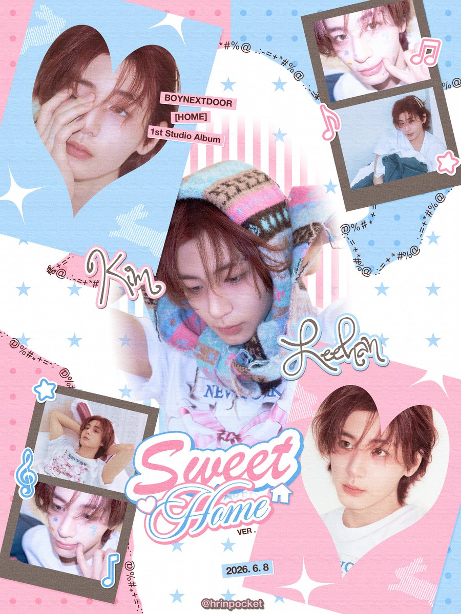hrinpocket's tweet photo. 🏠 *:･° BOYNEXTDOOR SWEET 'HOME' ഒ poster design @BOYNEXTDOOR_KOZ  🩷 

#posterdesign #kpopdesign #BOYNEXTDOOR #LEEHAN #TAESAN #RIWOO #SUNGHO https://t.co/igcM1CAA0G