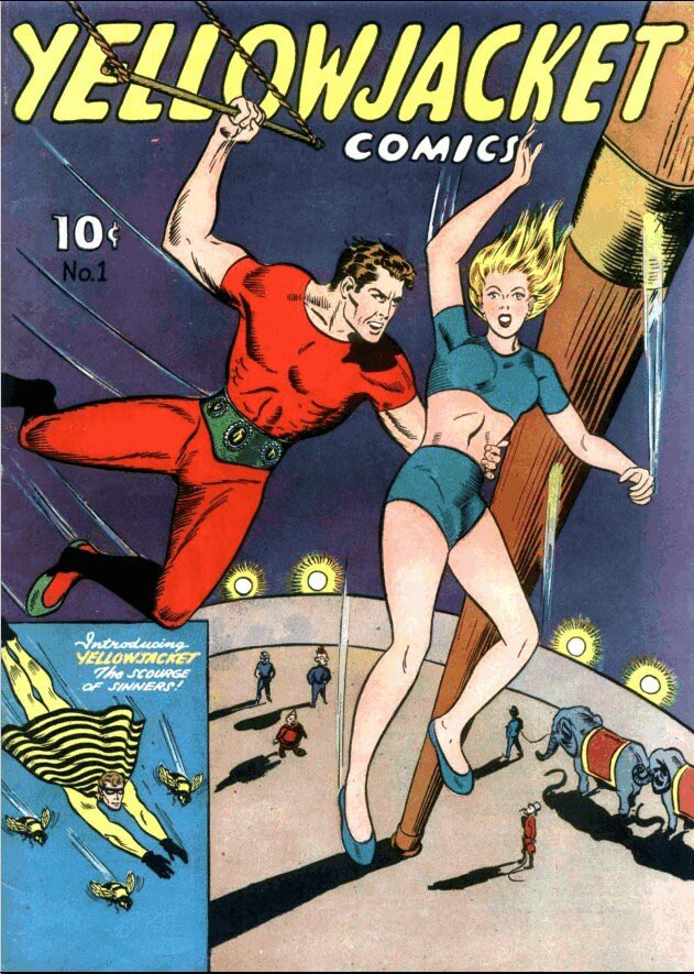 BrianWPrescott's tweet photo. #Yellowjacket Comics No. 1 🐝 #Charlton 🐘🎪 https://t.co/Kgjbsd6h4t