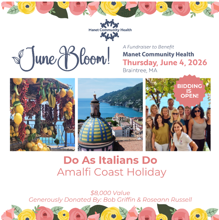 ManetCommunity's tweet photo. The June Bloom Auction is now open! You do not have to be present at the event to bid or win. Bid on items like the Amalfi Coast Holiday. Choose from a culinary or cultural journey for 2 through Southern Italy. Learn about &amp; bid on this &amp; other items at: https://t.co/1x90FkaOcw https://t.co/AiRLoUuqz9
