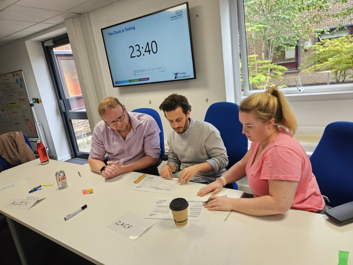 FHFTexcel's tweet photo. Here's our recent Green Belt cohort in action, applying lean skills through interactive challenges🎯With a group including nurses, doctors, physios &amp; ops colleagues, it’s been brilliant to watch how quickly these skills are being embedded @FrimleyHealth #ContinuousImprovement 💚 https://t.co/5huGHam1FF