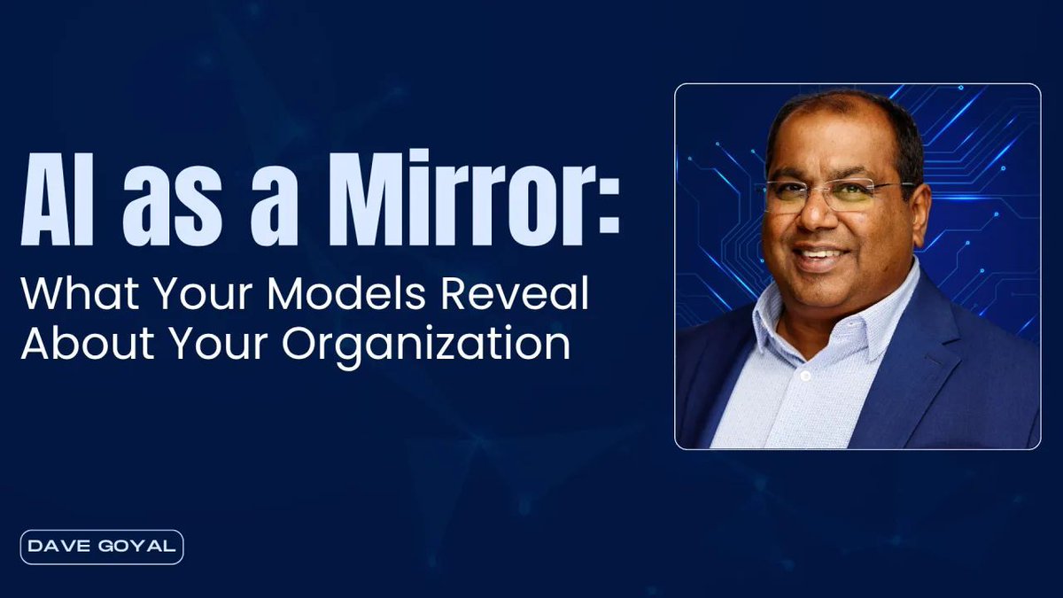 thinkaicorp's tweet photo. AI models behave less like neutral machines and more like mirrors. They reflect the assumptions, incentives, blind spots, and structures of the organizations that build them. Read more in Dave's article: https://t.co/GaR7rZD8vz https://t.co/FVeoJazVJS