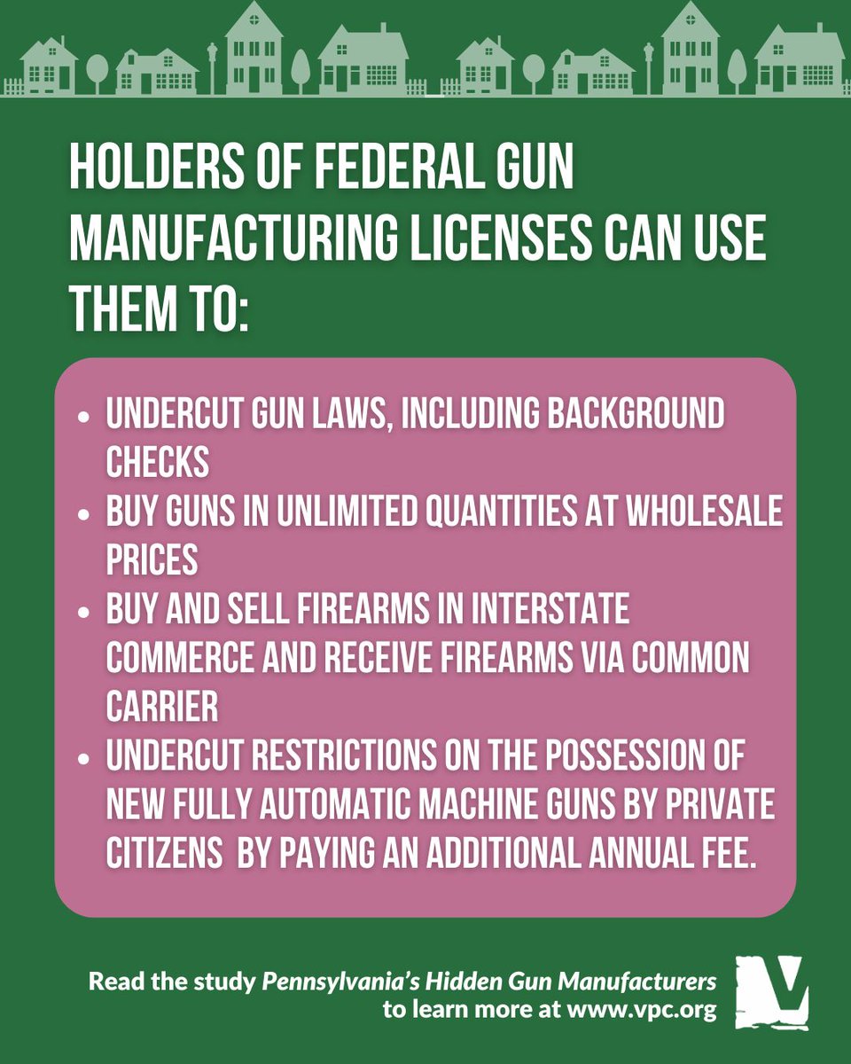VPCinfo's tweet photo. To learn more about the hundreds of "hidden" gun manufacturers across Pennsylvania, check out the Violence Policy Center's new study at https://t.co/op0b9nCnEI.

#violencepolicycenter #gunviolenceprevention https://t.co/oHiZCB0DUz