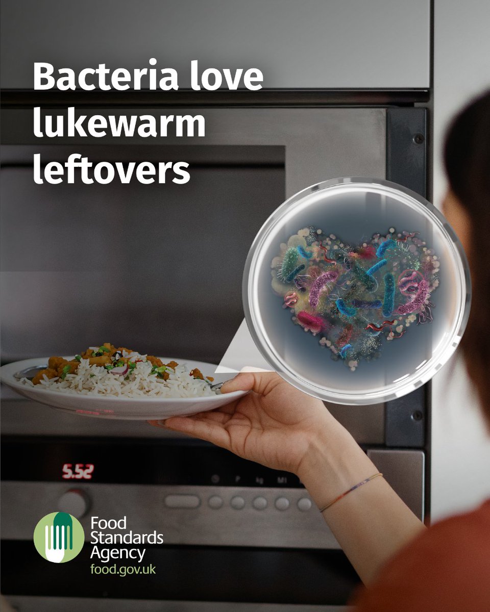 WTStds's tweet photo. If you're reheating food that's already been cooked, it's important to reheat food until it's steaming hot throughout, to kill harmful bacteria.    
Lukewarm leftover could cause illnesses like food poisoning.   
#BacteriaLoveItHere #FoodSafety 
https://t.co/5d8qCTszD9 https://t.co/VPuntFMwfu