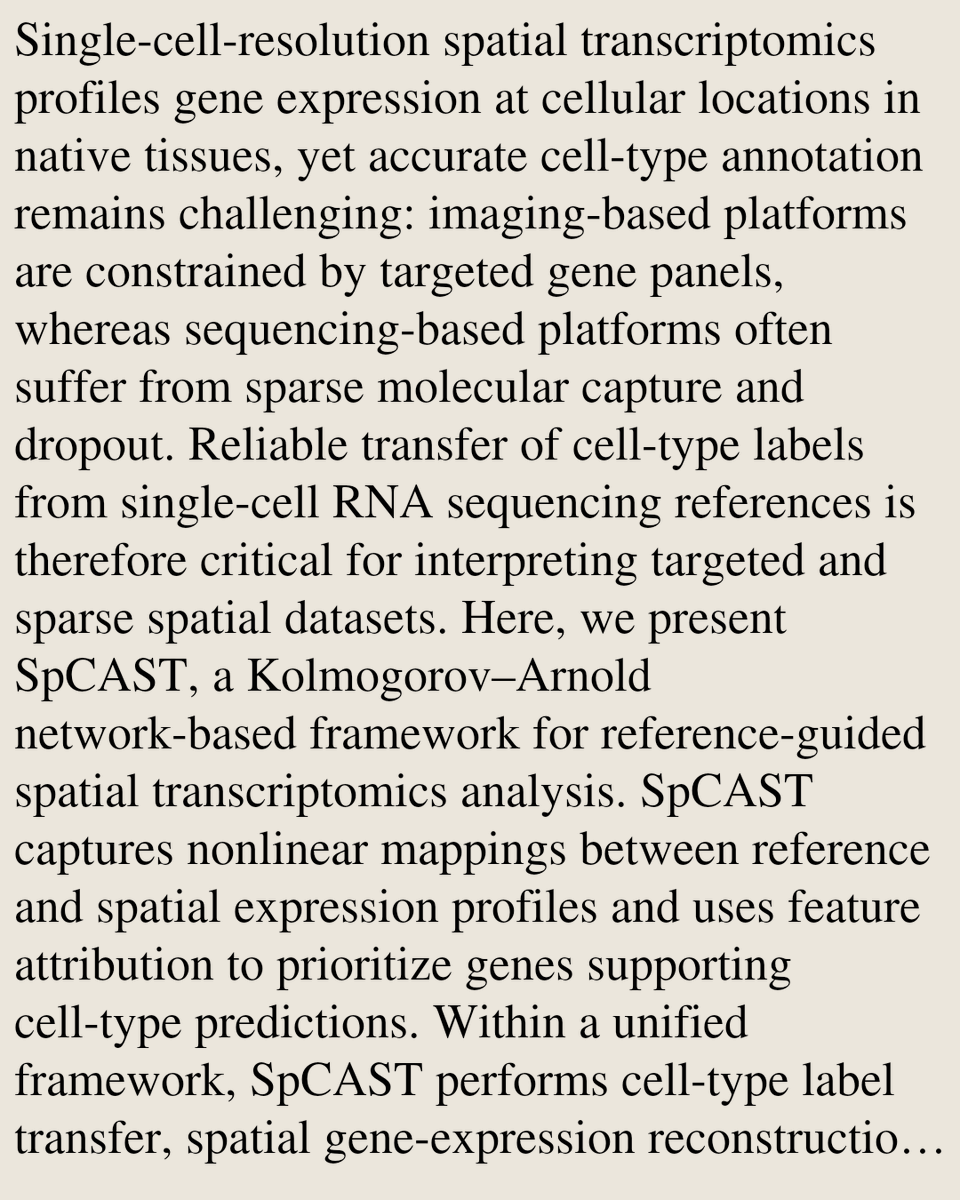 WFC's tweet photo. SpCAST: Decoding spatial transcriptomics at single-cell resolution with fast and interpretable analysis

Yiyang Zhang, Bokai Zhao, Xiaoru Zhang, Zongchang Du, Xiaojuan Sun, Tianzi Jiang
https://t.co/4i0La57lwa [𝚚-𝚋𝚒𝚘.𝙲𝙱] https://t.co/ZfSsYV9UWJ
