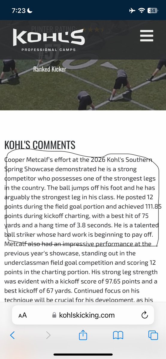 CooperMetcalf28's tweet photo. Blessed to be the number 4 kicker in America!
@will15bates 
@BigBlueRecruits 
@MattNapier9 
@trlong02 
@RecruitGeorgia 
@KohlsKicking https://t.co/8Ub1H6xSoX