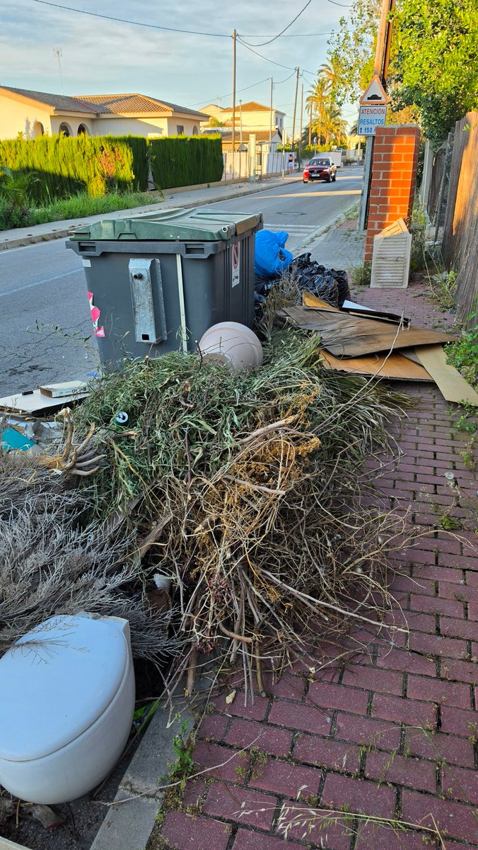 perezsaura's tweet photo. Otra vez más, algunos "jardineros" no tienen otro sitio donde dejar los restos, que la vía pública.  En avda de la Libertad de San Ginés (mitad de calle) @AytoMurcia. Hace semanas que no se retiran restos y ocupan la calzada, con riesgo para coches. @mucsostenible @MurciaPolicia https://t.co/bEQoOktb5k