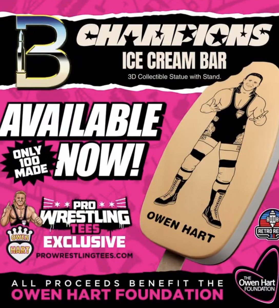 MajorWFPod's tweet photo. For sale now through @PWTees, only 100 of these Owen Hart Ice Cream Bar display pieces are made so get yours now!

https://t.co/9wzwmGZB0z

@bpstudiosNE 

#ScratchThatFigureItch https://t.co/4Sl9btLhzL