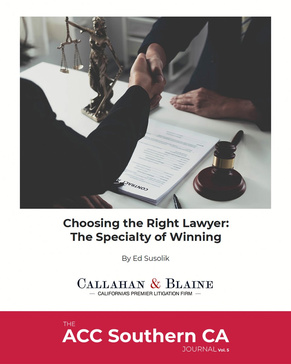 ACC_SoCal's tweet photo. JOURNAL SPOTLIGHT

We’re excited to share an article from Callahan &amp; Blaine featured in the latest issue of the The ACC Southern California Journal.⁠
⁠
Read the full article: https://t.co/XIQ5C1M8Qf https://t.co/wMMrmu7dht