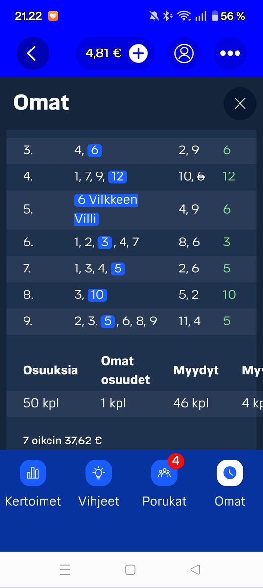 AriPuranen's tweet photo. Vermosta täysosuma pelaajaporukalleni,onnittelut osallisille 👍💲👍#toto#ravit#rahapelaaminen#porukkapelit# https://t.co/FQi0JThRZ6