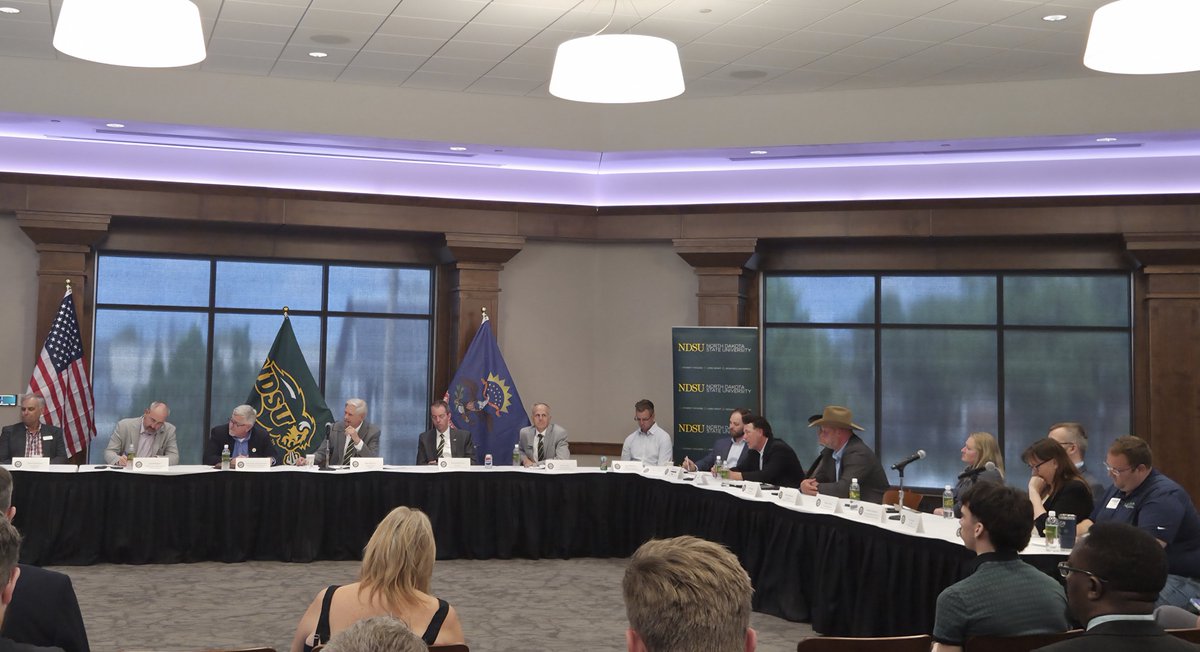 ndfb's tweet photo. NDFB President Val Wagner represented NDFB members at @SenJohnHoeven's Roundtable yesterday at NDSU, to discuss critical issues for North Dakota farmers and ranchers with USDA officials. https://t.co/5vddfiDnmh