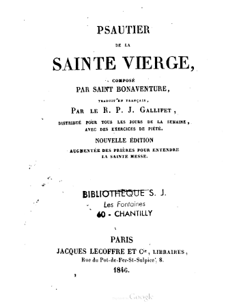 BibliCath's tweet photo. Saint Bonaventure - Psautier de la Sainte Vierge
#DocteurDeLEglise

Ce Psautier propose un ensemble d’exercices de piété mariale profondément enracinés dans la spiritualité médiévale.

https://t.co/bandBrlRqY https://t.co/8eQv51yIPt