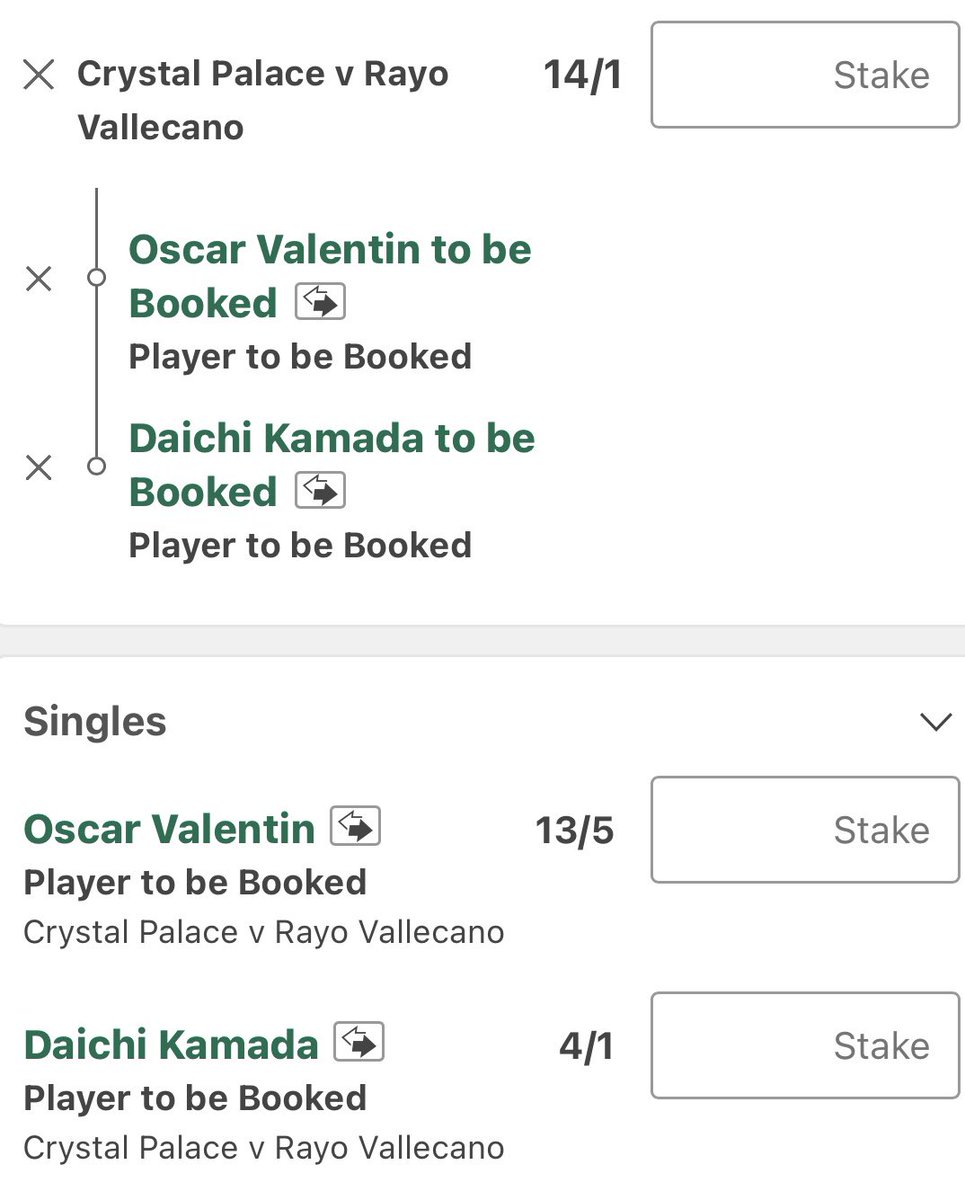 EmpTips's tweet photo. Crystal Palace vs Rayo Vallecano Card Bets 🟨

🇪🇺 Europa Conference League Final 

1u Singles, 0.5u Double 💸 https://t.co/V1JHTvEUkC