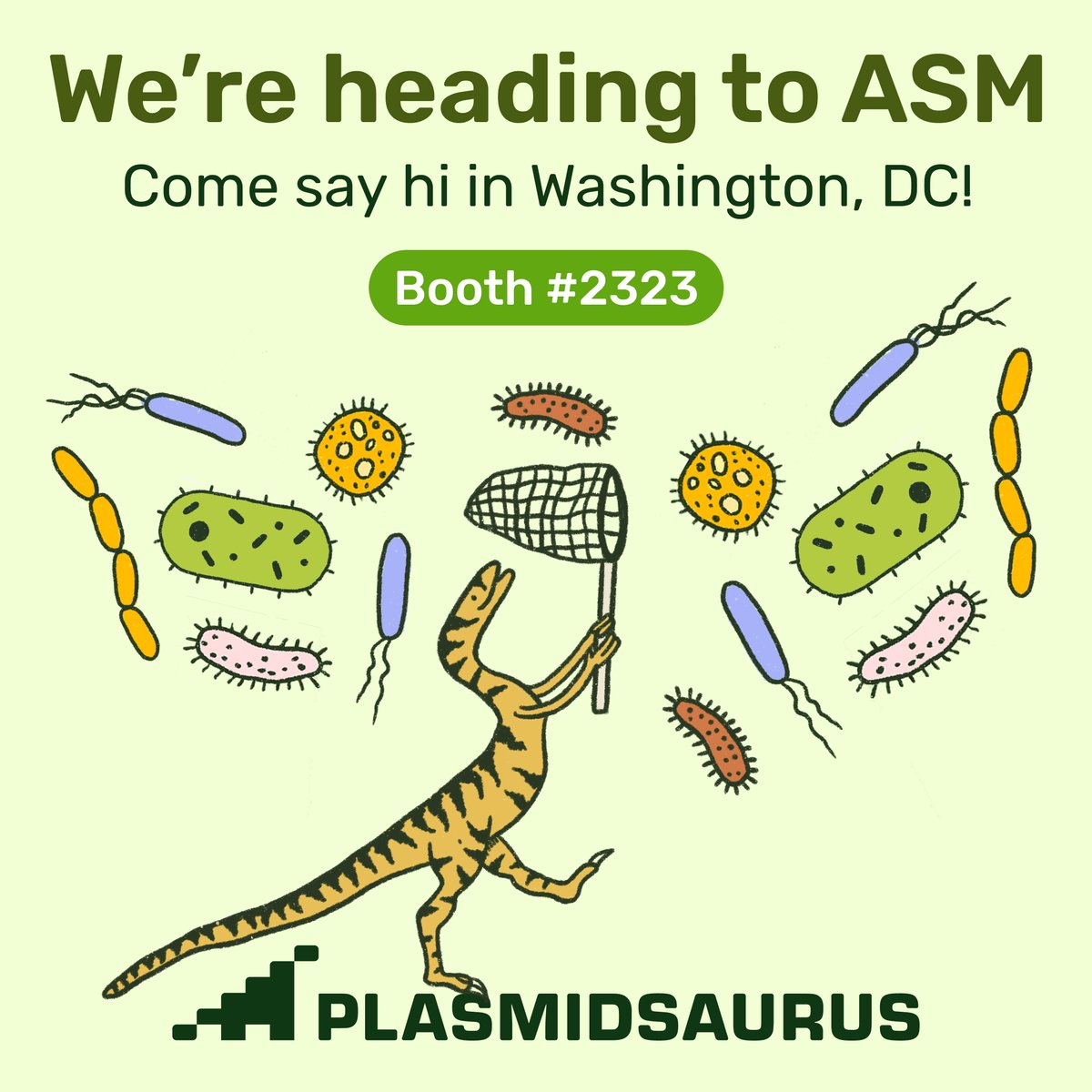 plasmidsaurus's tweet photo. ASM Microbe, here we come 🦠

Stop by booth #2323 to meet the team, grab some fresh dino merch, and see how researchers are speeding up discovery with Plasmidsaurus’ lightning-fast sequencing.

We’ll also be showcasing our new shotgun metagenomics service, delivering comprehensive microbial community insights.⚡🧬

See you in DC!
