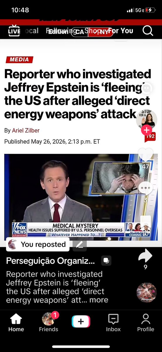 servofgod's tweet photo. Gang Stalking. The Reporter who covered Jeffry Epstein is being Attacked with Energy Weapons!! https://t.co/9ZcrXnySwE #gangstalking #gangstalkers https://t.co/s8Epv1V14g