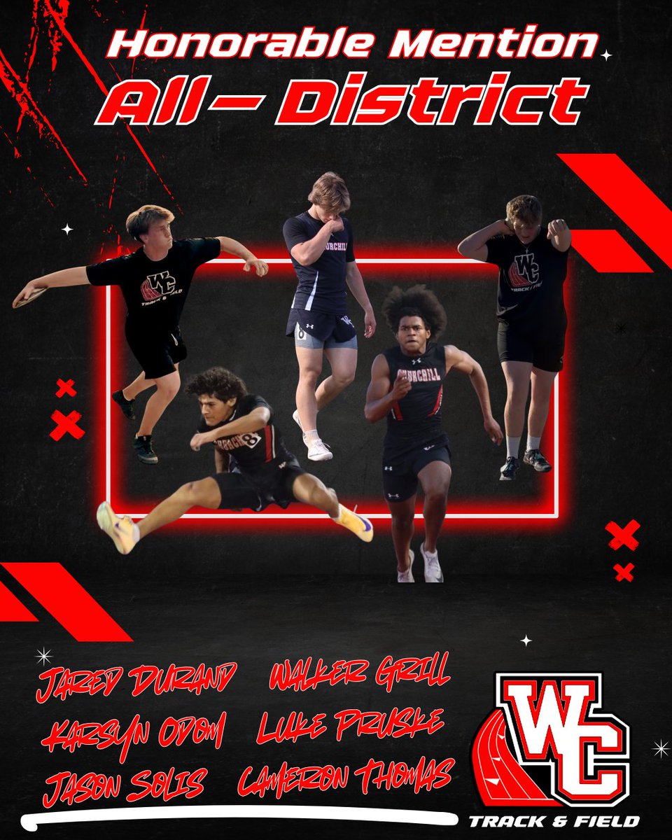 WC_BoysTrack_'s tweet photo. Congrats gentleman on your selection to the 27-6A All-District Team! #ChargeForward https://t.co/kgAfk0eddl