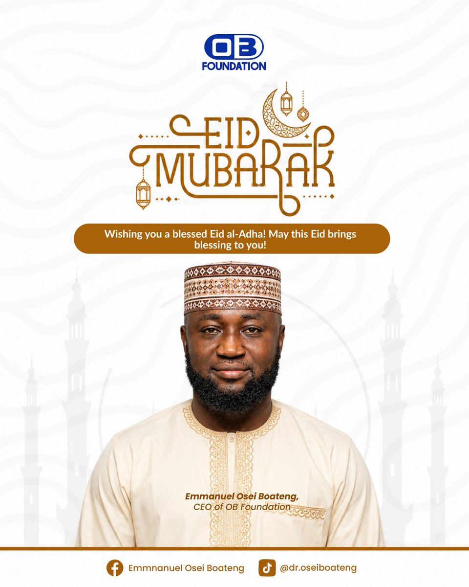 Dr_OBEmmanuel's tweet photo. To my Muslim family — Eid Mubarak! Sending love and good vibes your way 🌙 https://t.co/3BU60vVGhE