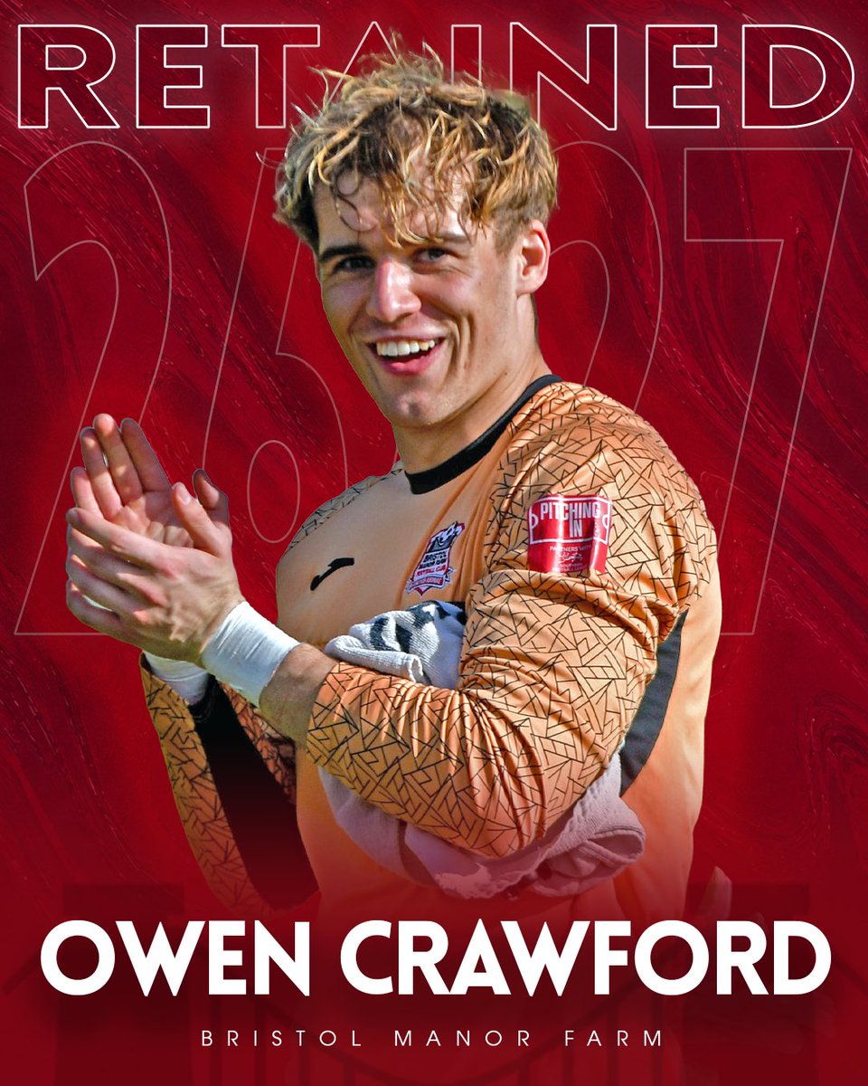 ManorFarmFC's tweet photo. 𝗕𝗥𝗜𝗦𝗧𝗢𝗟’𝗦 𝗡𝗨𝗠𝗕𝗘𝗥 𝟭 🧤 

We’re delighted to confirm that Owen Crawford has committed to Manor Farm next season 

Last year’s Supporters’ Player of the Year attracted local interest but never looked elsewhere, choosing to remain part of Justin’s squad

#UpTheFarm https://t.co/oRuRNBpp8r