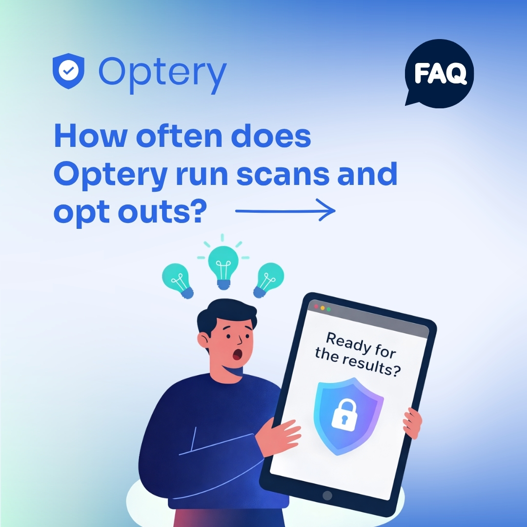 optery's tweet photo. Your online exposure changes fast. Optery helps track it with ongoing scans and monthly removals for paid users, even Custom Scans.

#Optery #CyberSecurity #PrivacyProtection https://t.co/Z7Z9b7qwij
