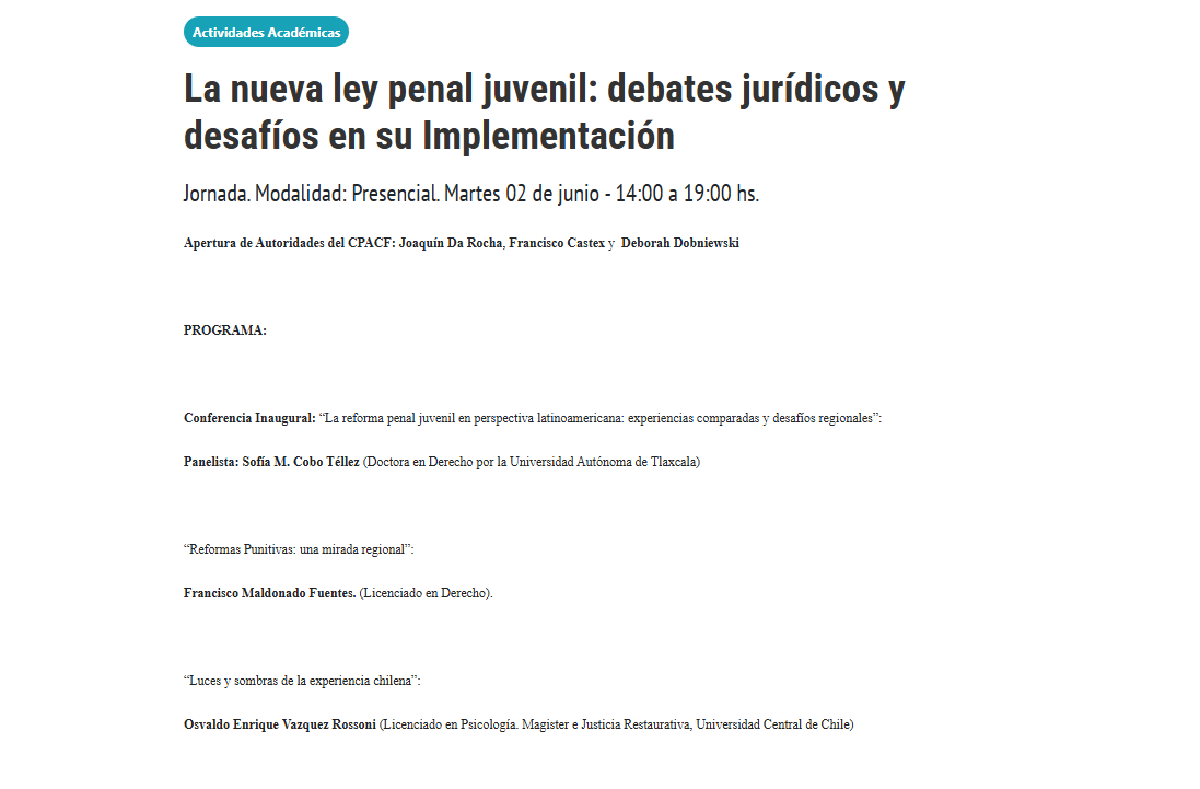 FundejusOk's tweet photo. La nueva ley penal juvenil: debates jurídicos y desafíos en su Implementación https://t.co/qKMTMsA96C