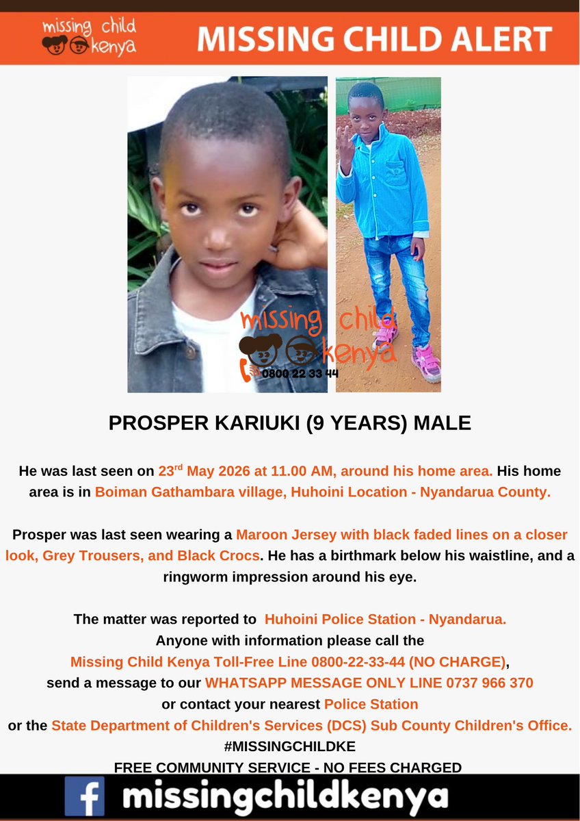 Missing Child Kenya Foundation tweet media