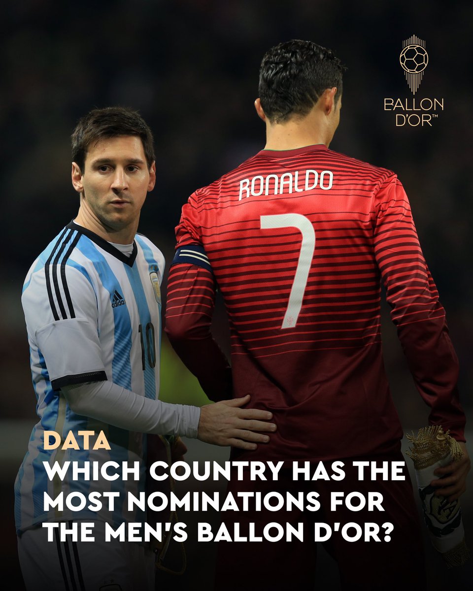ballondor's tweet photo. 🌍 Which country has the most men’s Ballon d’Or nominations?

The answer is here 👇

https://t.co/BLbFrgaVq5 https://t.co/cK39ehjxxU