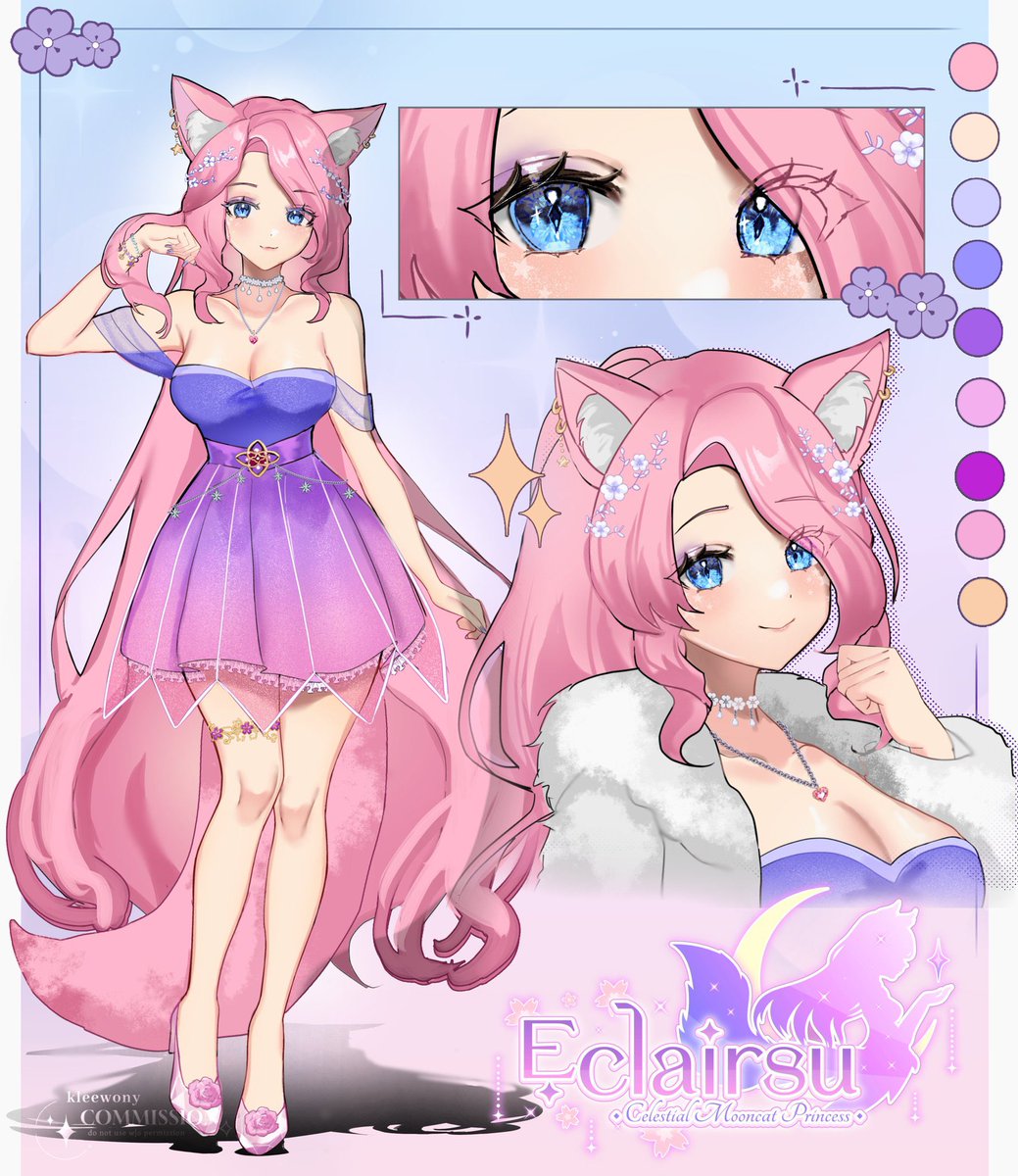 Eclairsu's tweet photo. 🗓️ Today is VTuber's Day !!
QRT this with what kind of VTuber you are~

Hi I'm Eclairsu, a moon cat princess VTuber! 🌙🐱👑

Preparing for my comfy outfit debut~ 🌸

🎨 #kleewonyow3 https://t.co/UYyj678fl0
