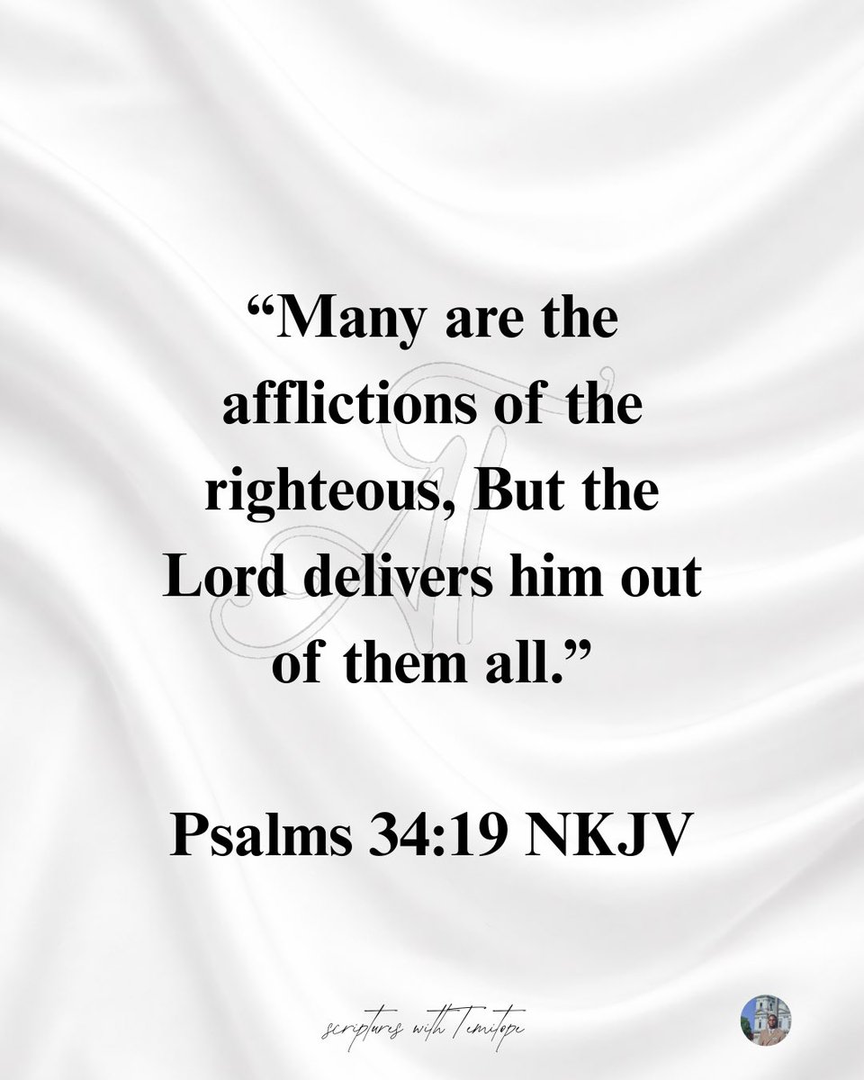 TemitopAdepoju's tweet photo. O Lord our deliverer. 

Day 147/365 

“Many hardships and perplexing circumstances confront the righteous, But the Lord rescues him from them all.” Psalms 34:19 AMP

#scriptureswithtemitope #averseperday #allnations
#EXPLOREPAGE #fyp https://t.co/8Qpqdm5mFP