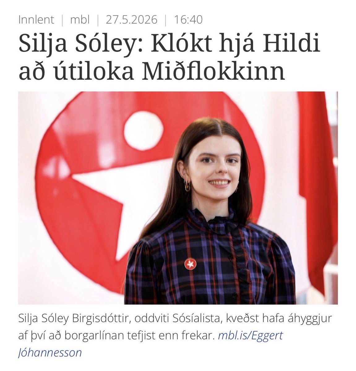 Einargeirthorst's tweet photo. Margir kjósendur Sjálfstæðisflokksins eru mjög ósáttir við nýjan meirihluta í Reykjavík, en Hildur getur huggað sig við að Sósíalistar eru sáttir https://t.co/r9CPQXlDbs