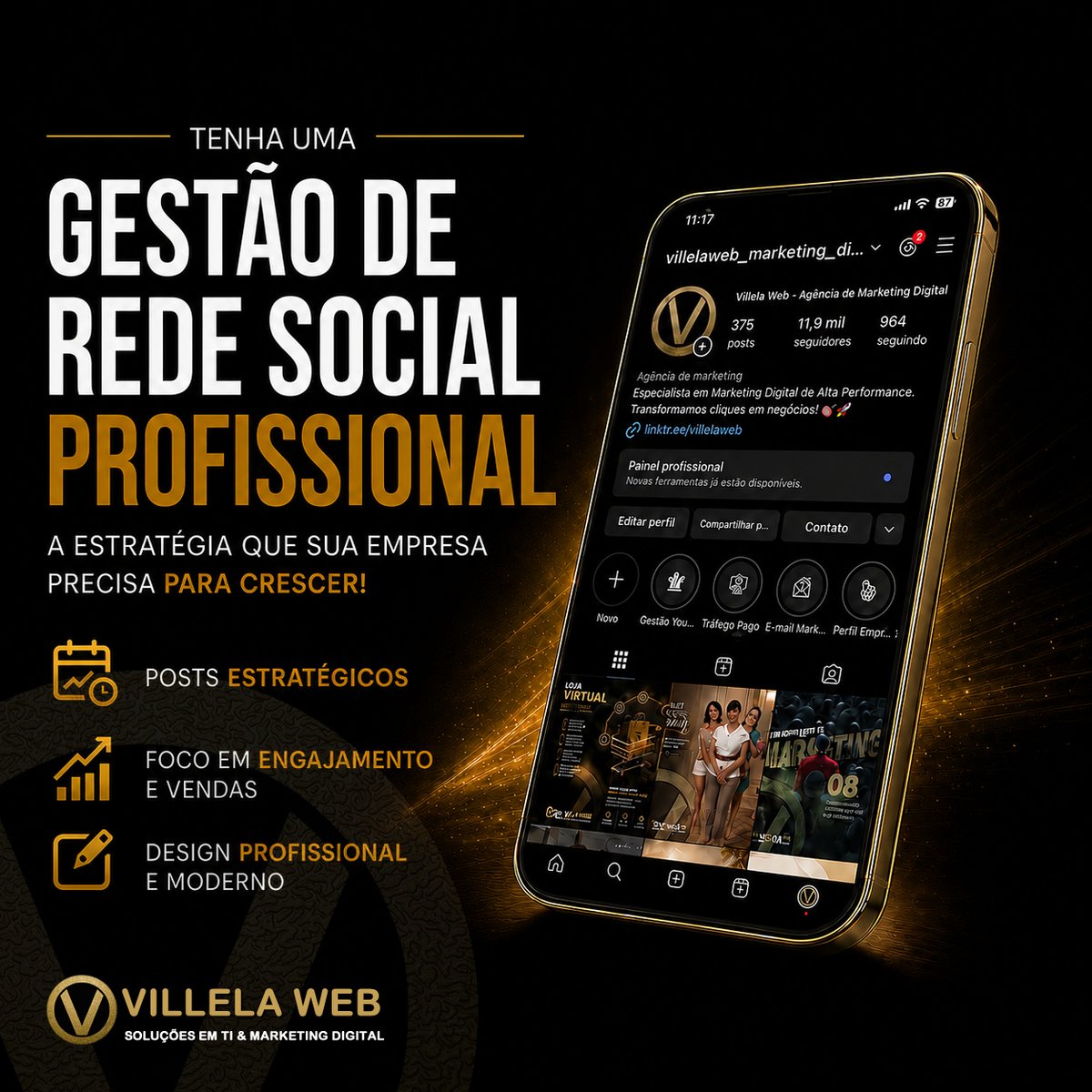 VillelaWeb's tweet photo. O seu perfil no Instagram atrai clientes ou apenas consome o seu tempo?
Ter uma rede social ativa vai muito além de postar fotos bonitas; trata-se de ter uma estratégia clara focada em engajamento e vendas. https://t.co/6guH81McLU