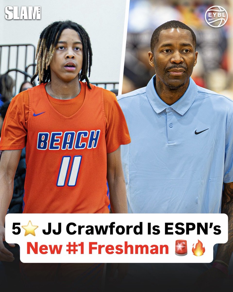 SLAM_HS's tweet photo. The son of Jamal Crawford is NEXT UP 🚨👀

JJ Crawford is officially ESPN’s new No. 1 player in their first 2029 rankings 🔥 @JCrossover https://t.co/da26ypkue5