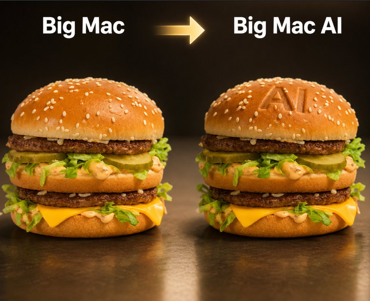 stockdatamarket's tweet photo. I have an idea for how to make McDonald’s / $MCD stock shares soar: just announce a new product called the “Big Mac AI.”

Then every person in the kitchen would become an AI kitchen service. And McDonald’s would have the highest amount of AI workers on the planet! https://t.co/glw7Tp2IRX