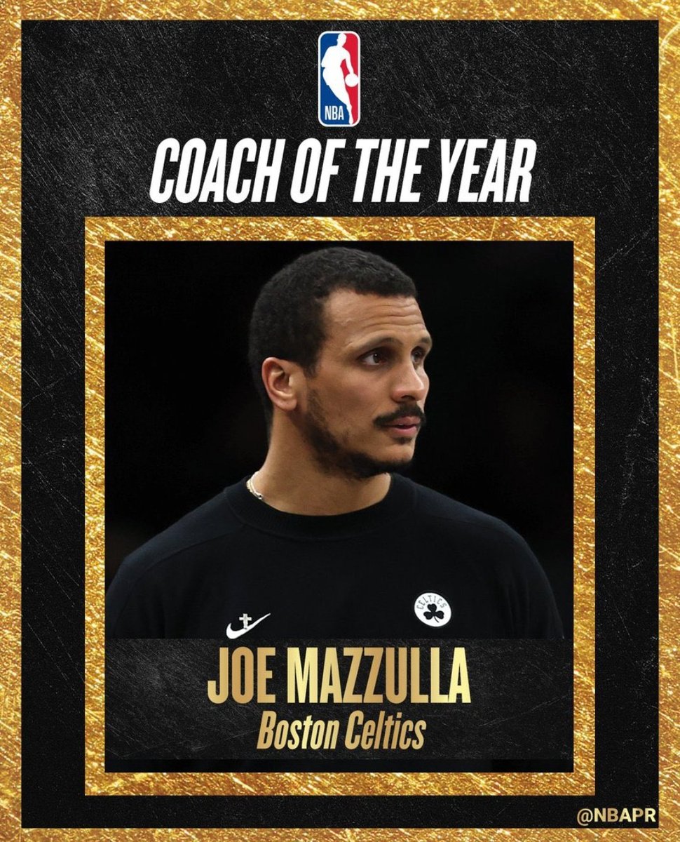 LeFloater's tweet photo. 🏆Joe Mazzulla est élu coach de l’année !

Pour la première fois de sa carrière, le coach des Celtics décroche le COY devant JB.Bickerstaff (Pistons) et Mitch Johnson (Spurs)

#nba #bostonceltics #joemazzulla https://t.co/cpHmW4QGj0