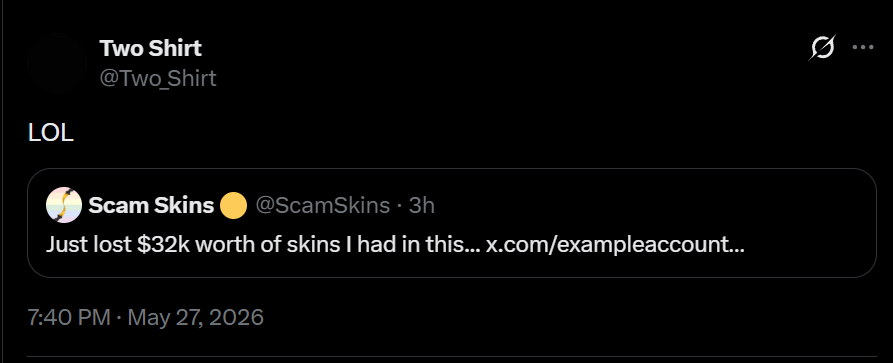Scam Skins 🟡 tweet media