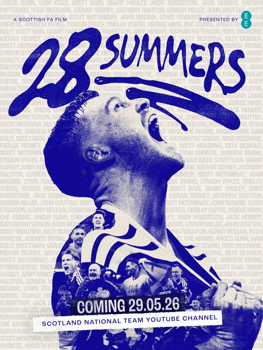 ScotlandNT's tweet photo. Presented by @EE, 28 Summers is the story of our return to the @FIFAWorldCup.

29.05.26 | Scotland National Team YouTube channel. https://t.co/HOAGo2RPcP