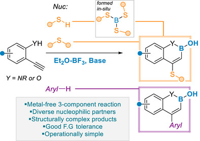 Boron_Chemistry's tweet photo. Three Component Thio- and Carboboration of Alkynes: A Modular Route to Functionalised Bicyclic Boronates ( @InglesonMike ): https://t.co/SuPj83p33S ( @angew_chem ). https://t.co/Bz8W4PUNHj