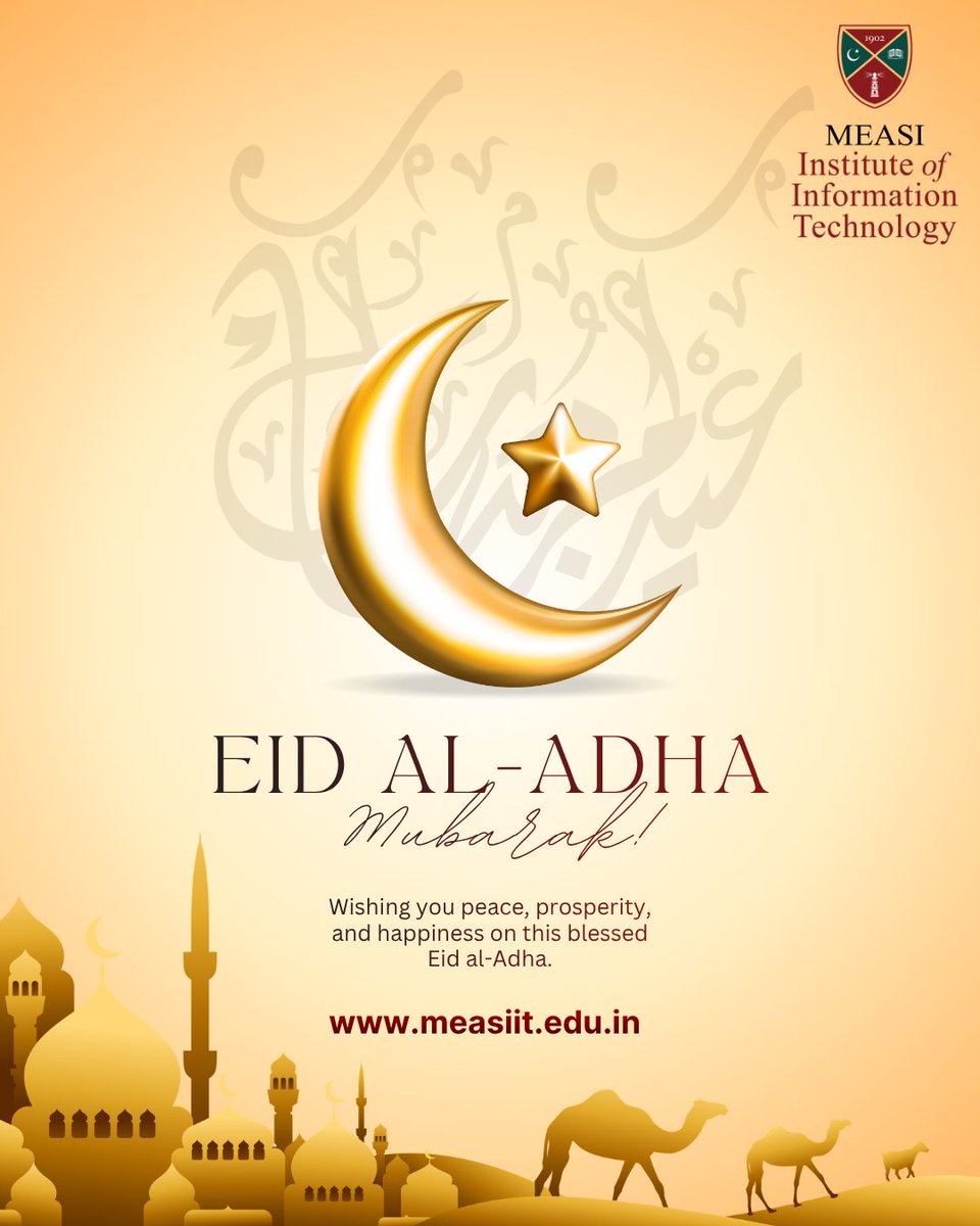 measiit's tweet photo. 🌙✨ MEASI IT wishes you Eid ul Adha Mubarak (Bakrid)! ✨🌙

May this blessed occasion inspire us with the values of sacrifice, compassion, gratitude, and togetherness. 🤍

🎓 MCA Admissions Open (2026–2028 Batch)
🌐 https://t.co/15vjb7m5eF

#EidUlAdha #BakridMubarak #MEASIIT https://t.co/hAz88H5Mo0