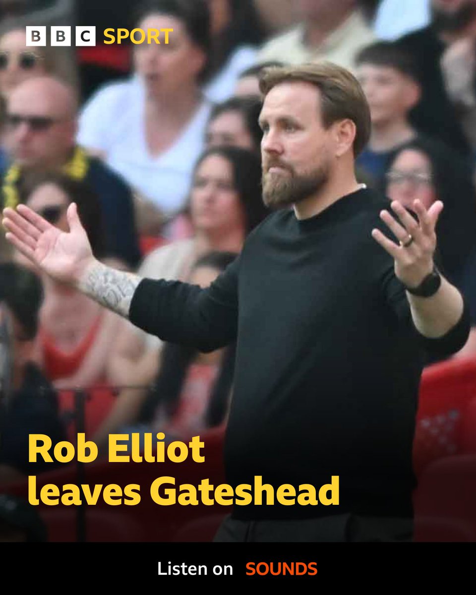 bbcnewcastle's tweet photo. 🚨Rob Elliot has left his role as Manager of Gateshead.

The club saying 'Unfortunately, terms could not be agreed'. 

@ColinWhiteBBC and @MarkCarruthers_ discuss. 

🔊Listen here: https://t.co/PgrQ0RMqoJ

#WorClub | #GatesheadFC https://t.co/j8xBqfecqj