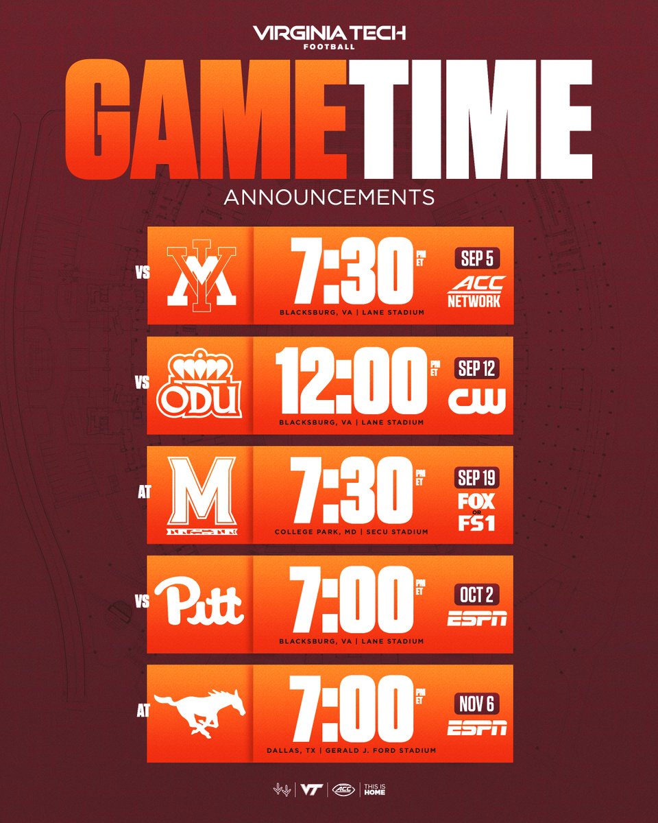 hokiesports's tweet photo. 🚨 Mark your calendars 🚨

🗞️ - https://t.co/LgVP3i2Co9 https://t.co/z47s1BTbqb