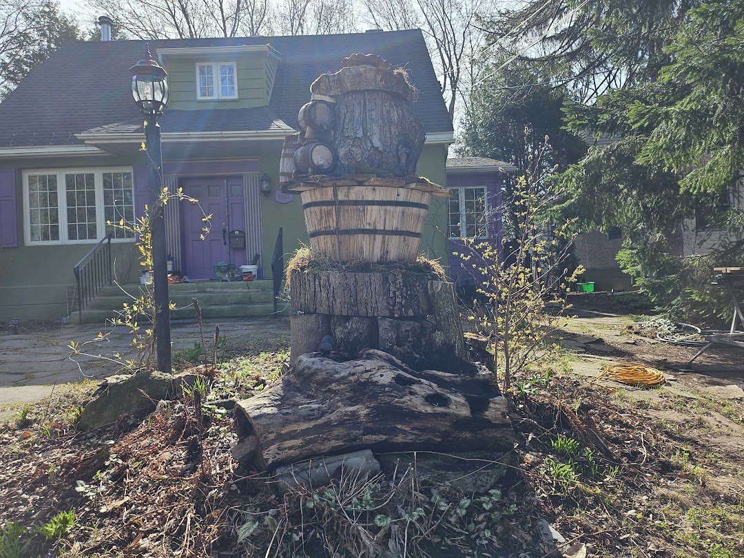 quorumetrix's tweet photo. 2 years ago the city had to fell a massive maple that had dying and dropping large branches on my family. I know how important they are to biodiversity, so I turned its carcass into what I'm calling a #biodiversity fountain. The neighbors love me. https://t.co/yDUBcfej0c