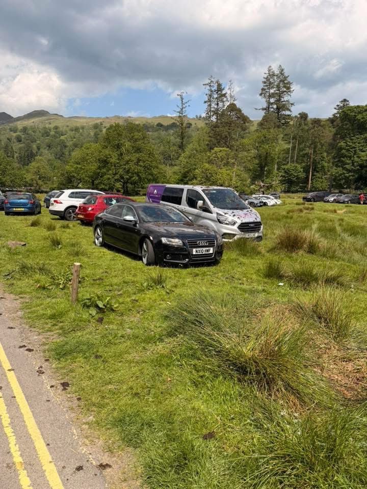 terrybnd's tweet photo. This is a video a local filmed from their phone passing by. Everything else reported is factually correct 😉👍

It was all over local Facebook groups last evening. 

There’s been awful issues of inconsiderate and illegal parking in the #lakedistrict this past few days 😢

Authorities have struggled, locals too trying to get to work and more besides. 

#overtourism is the key word but also respect too! Countryside Code and all that. 

Personally, I’ve chosen not to raise awareness of such issues of late due to the amount of abuse and ignorance I’ve received online from a previous post. 

From litter to “fly campers” and more. 

Such is the nature of social media nowadays. 

In this case, the local farmer took things into his own hands with frustration.