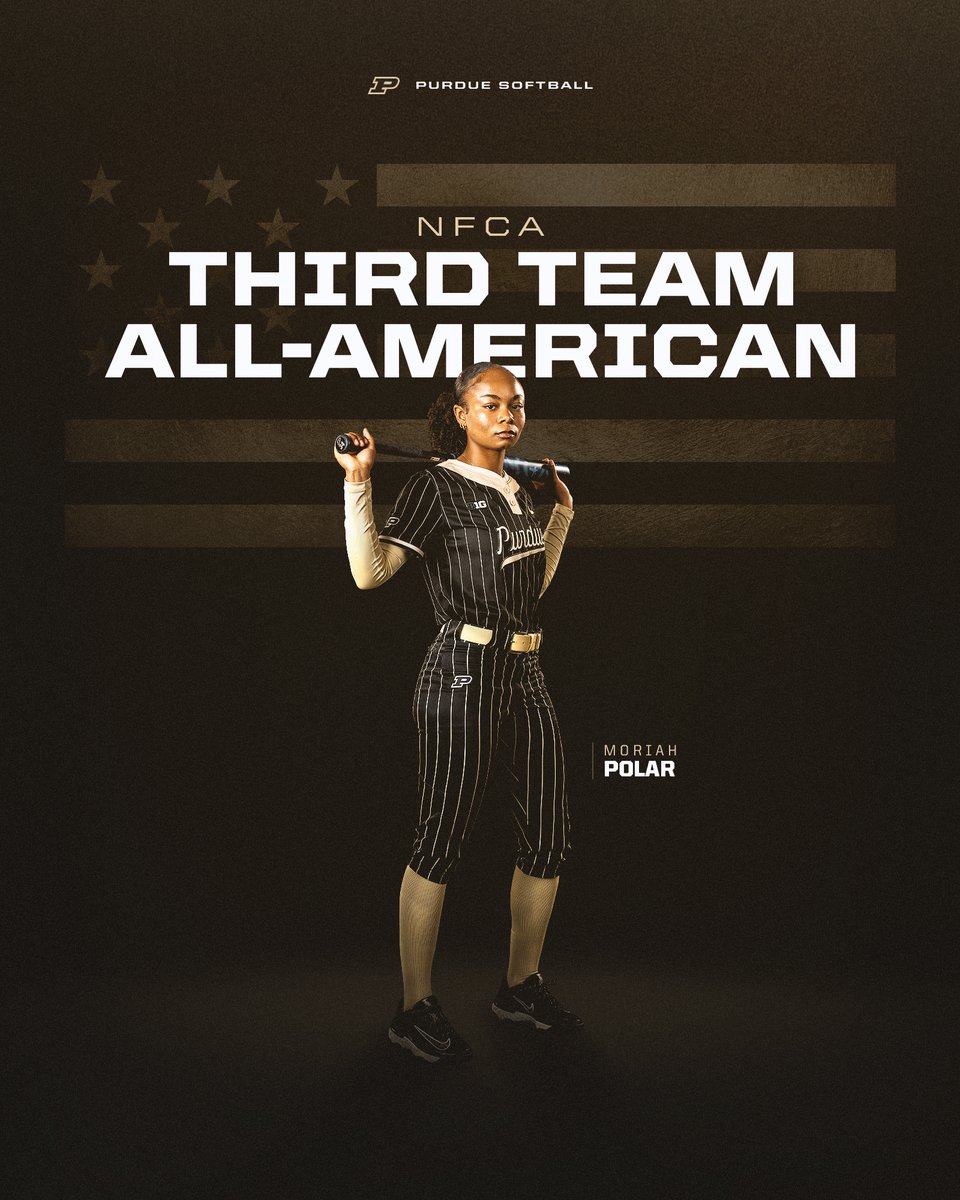 PurdueSoftball's tweet photo. She is the moment ⭐️

@moriahpolar is Purdue's third @NFCAorg All-American in program history 👏

📄 https://t.co/OedDzMeren

#BoilerUp🚂 https://t.co/tCqdmEdy8f