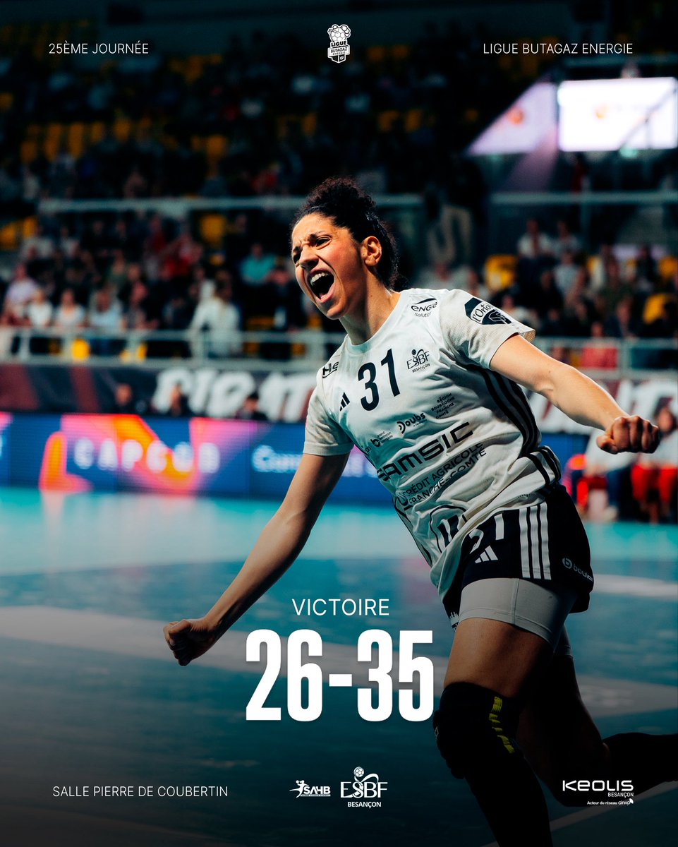 ESBF_Handball's tweet photo. ✅ - Le dernier déplacement de la saison se conclut par une belle victoire face à Sambre !

Cap désormais sur la dernière à domicile, dimanche à 15h pour #ESBFCHAMBRAY 👊 https://t.co/kYcgGRBQ84