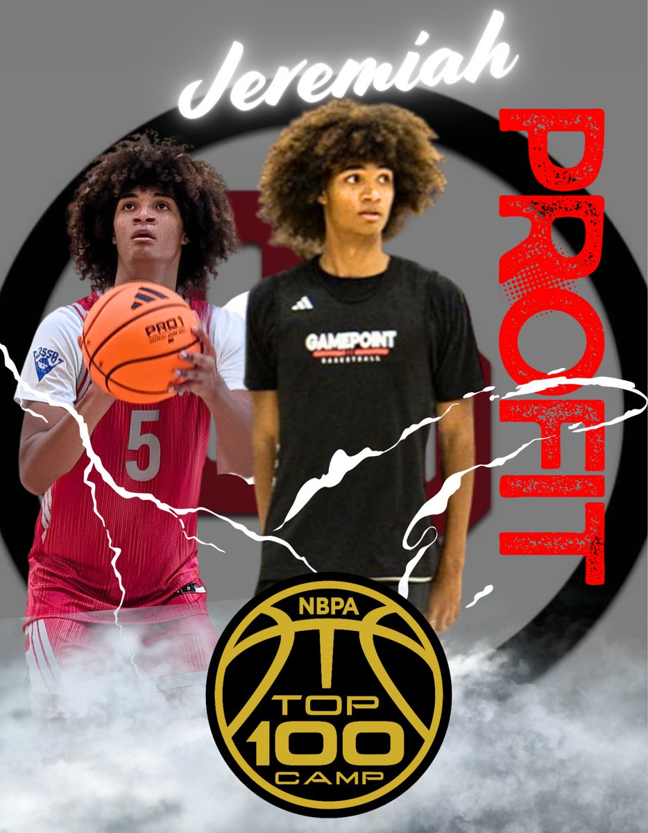 GamepointNation's tweet photo. Congratulations to Jeremiah Profit on his invitation to the @Top100Camp in June. One of the top players nationally in the 2027 class. #GP @JeremiahProfit2 @3SSBCircuit 
@FullTimeHoops1 @AntBolt_3 
@GamepointInland https://t.co/CYAUDT1Y7m