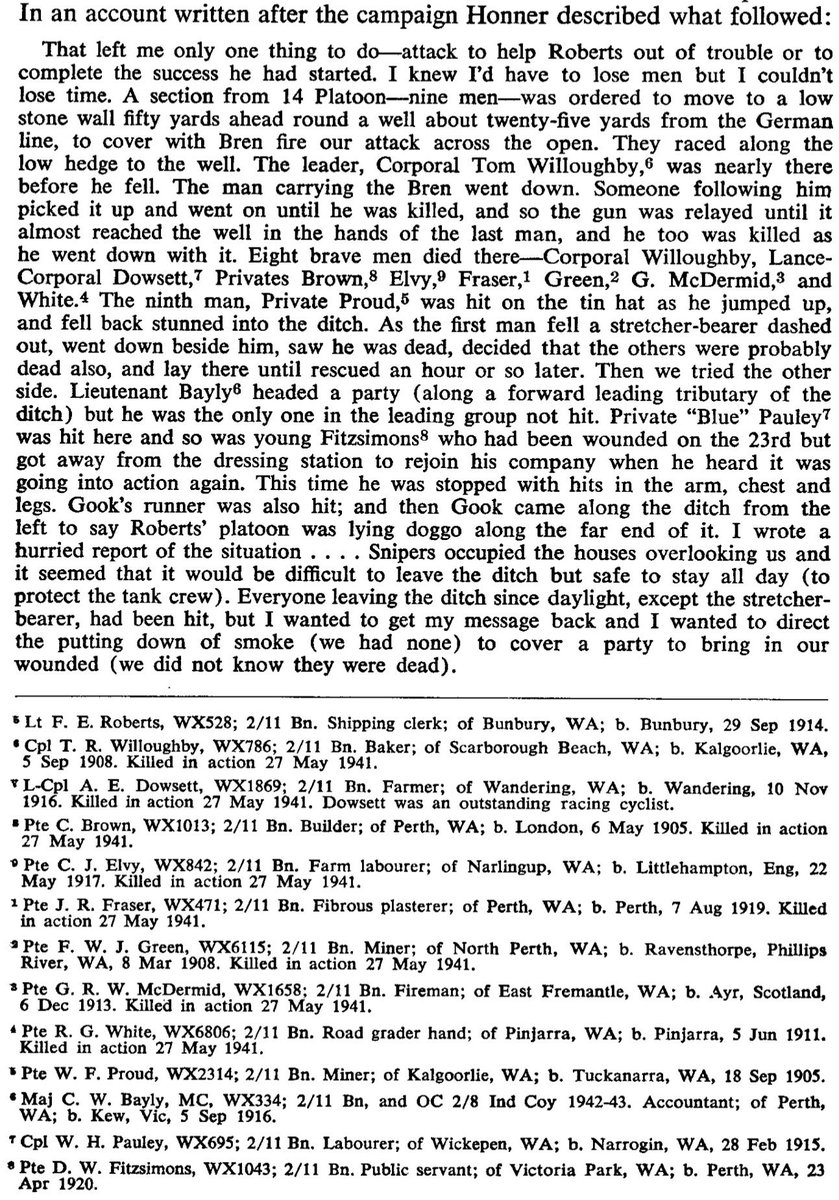 RossWCable's tweet photo. PTE McDermid, killed today 85 years ago at Retimo. Buried at the magnificent #CWGC in Chania, remembered thanks to @ukingreece. Story told by his OC, MAJ Ralph Honner in the @AWMemorial Official History pp. 268-71 (link below ⬇️). Photo: #AWM 131072 @SOE_Expeditions @CWGC https://t.co/HeDOe06t5C