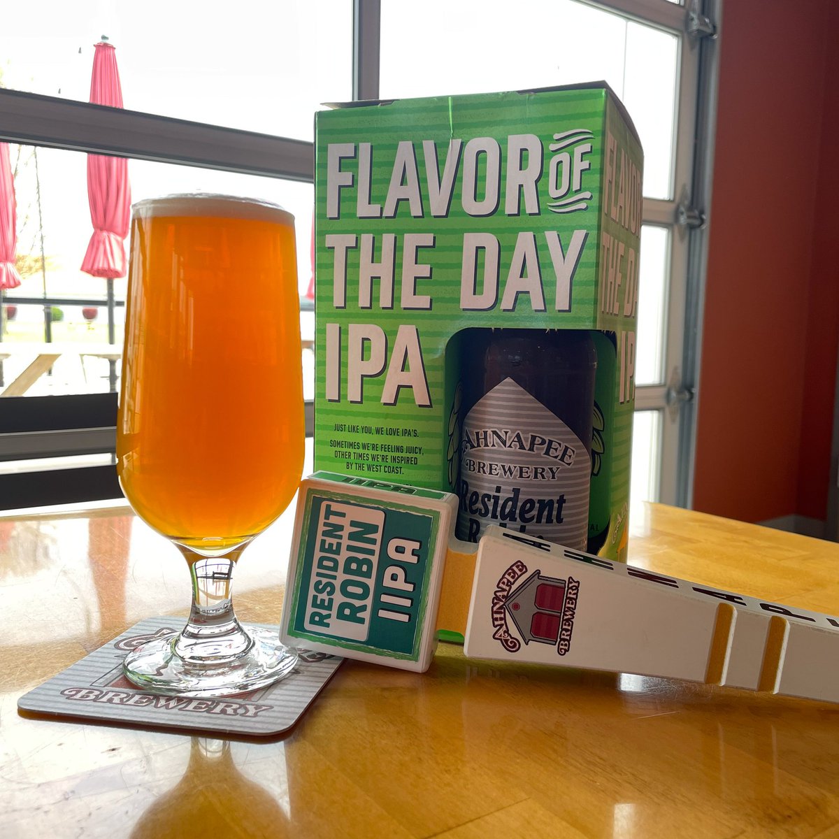 AhnapeeBrewery's tweet photo. Resident Robin, our double IPA is now on tap &amp; in 4 packs to-go! Our IIPA features a blend of Mosaic, Citra, Superdelic &amp; El Dorado hops that layer over a balanced malt backbone. It's a sneaky 10.5% ABV! Stop at either taproom to try one or take some bottles home! #wibeer https://t.co/lIJhPaZxbK