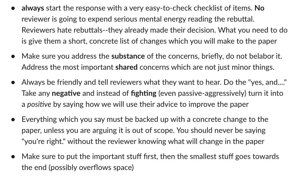 krismicinski's tweet photo. my advice on writing strong paper rebuttals... https://t.co/DBFZrJR50z