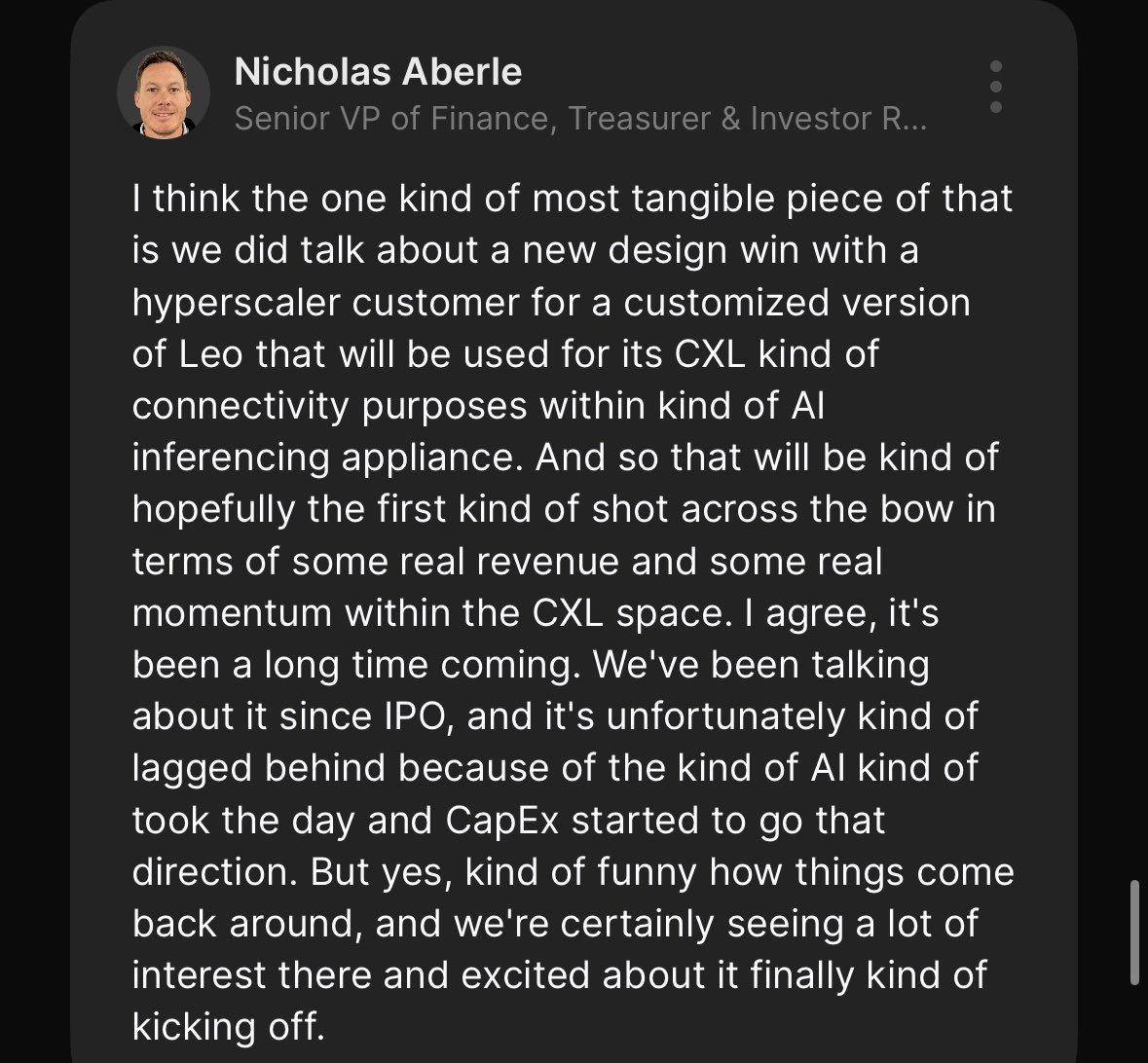 nitininvests's tweet photo. $ALAB talking about CXL in their TD Cowen presentation today. It’s clear everyone is increasingly looking to get the most from every penny spent on memory. CXL was part of conversations in 2025 but didn’t generate material revenue last year, though that is clearly changing. $PENG remains the absolute best way to play this theme.
