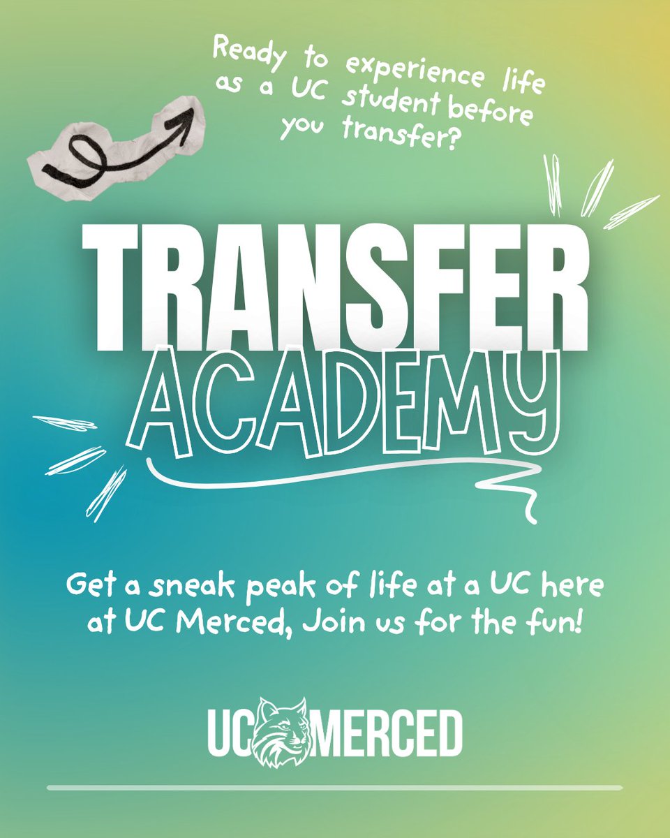 GO2UCMerced's tweet photo. Get the REAL UC Merced experience!🐾 Register now for Transfer Academy at https://t.co/LXaOVCyprU or visit the link on our linktree💙

 #UCMerced #TransferAcademy #CollegeTransfer #TransferStudent #CollegeLife https://t.co/9y1FEZ10Lh